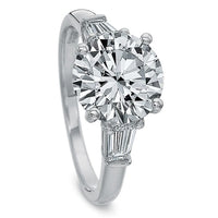 Platinum Low Profile 3 Stone Mounting Engagement Ring Setting