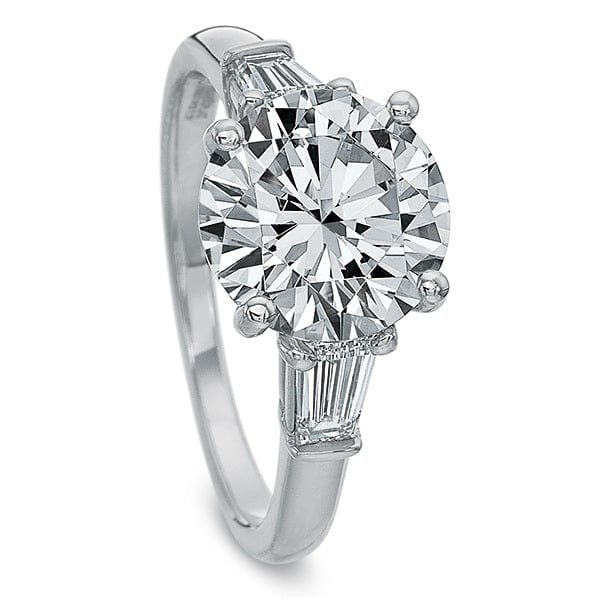 Platinum Low Profile 3 Stone Mounting Engagement Ring Setting