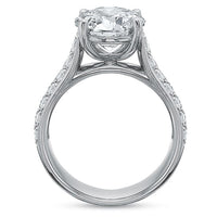 Platinum 2 Row Pave Diamond Engagement Ring Setting