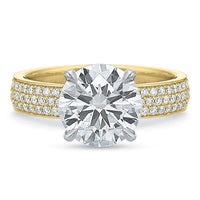 18K Yellow Gold and Platinum 4 Prong Round Center Engagement Ring Setting
