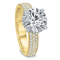 18K Yellow Gold and Platinum 4 Prong Round Center Engagement Ring Setting