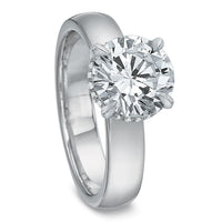 Platinum 4 Prong Round Center Solitaire Engagement Ring Setting