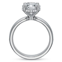 Platinum 4 Prong Round Center Solitaire Engagement Ring Setting