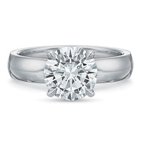 Platinum 4 Prong Round Center Solitaire Engagement Ring Setting