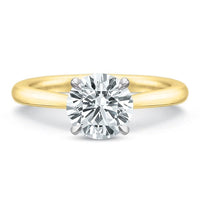 18K Yellow Gold and Platinum New Aire Cathedral Solitaire Engagement Ring Setting