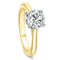 18K Yellow Gold and Platinum New Aire Cathedral Solitaire Engagement Ring Setting