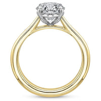 18K Yellow Gold and Platinum New Aire Cathedral Solitaire Engagement Ring Setting