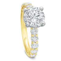 18K Yellow Gold and Platinum Grand Aire Round Center Engagement Ring Setting