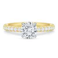 18K Yellow Gold and Platinum New Aire Round Center Engagement Ring Setting