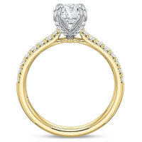 18K Yellow Gold and Platinum New Aire Round Center Engagement Ring Setting