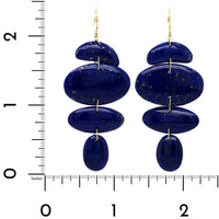 18K Yellow Gold Lapis Small Oval Totem Earrings