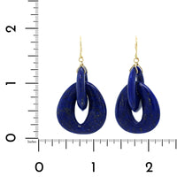 18K Yellow Gold Lapis Drop Earrings