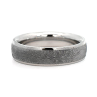 Platinum and Gibeon Meteorite Vega Patterned Wedding Band