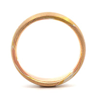 18K Yellow Gold, 14K Rose Gold, and Silver Birch Patterned Wedding Band