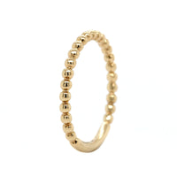 14K Yellow Gold High Polished Beaded Band