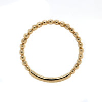 14K Yellow Gold High Polished Beaded Band