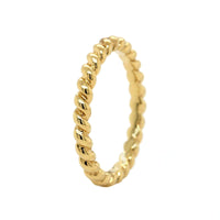 18K Yellow Gold Braided High Polished Band