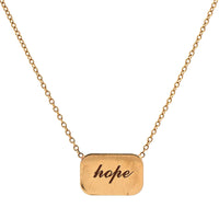 Zoe Chicco 14K Yellow Gold Rectangular Hope Necklace