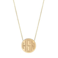 Zoe Chicco 14K Yellow Gold Round Monogrammed Disc Necklace