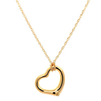 14K Yellow Gold Open Heart Pendant Necklace