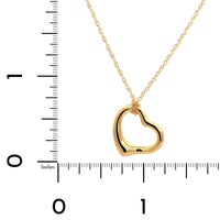 14K Yellow Gold Open Heart Pendant Necklace