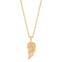 14K Yellow Gold Single Wing Pendant Necklace