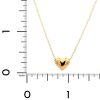 14K Yellow Gold Puffed Heart Pendant Necklace