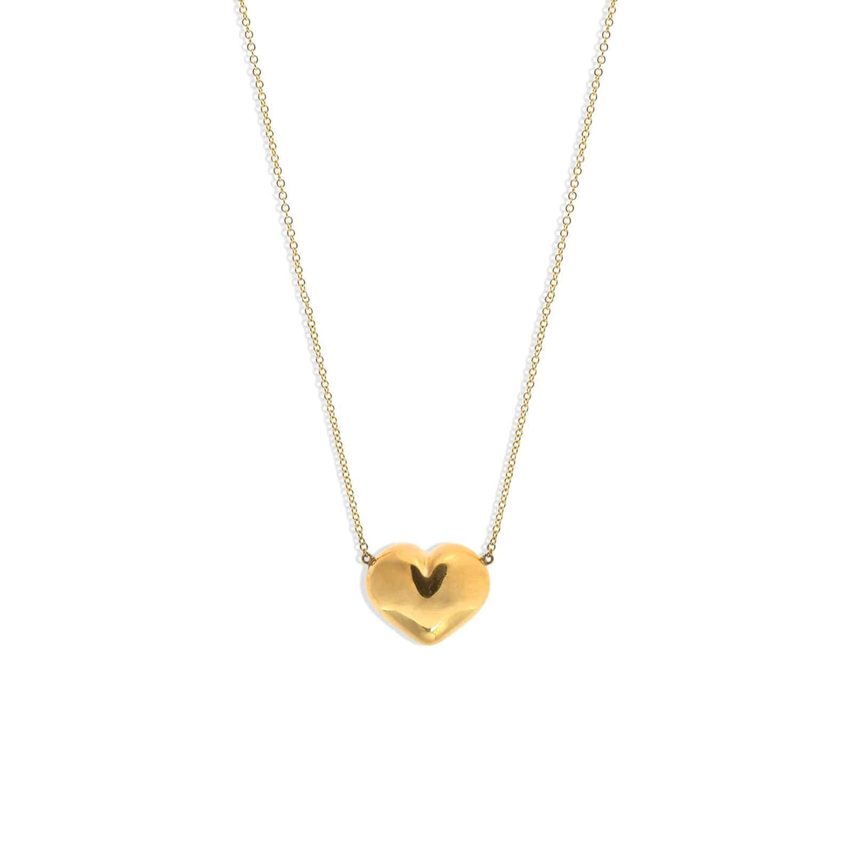 18K Yellow Gold Bubble Heart Necklace