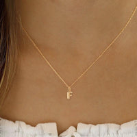 14K Yellow Gold 18" Initial "F" Pendant Necklace
