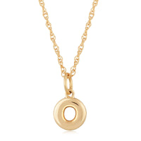 14K Yellow Gold 18" Initial "O" Pendant Necklace