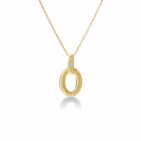 Roberto Coin 18K Yellow Gold Duchessa Small Diamond Oval Pendant Necklace