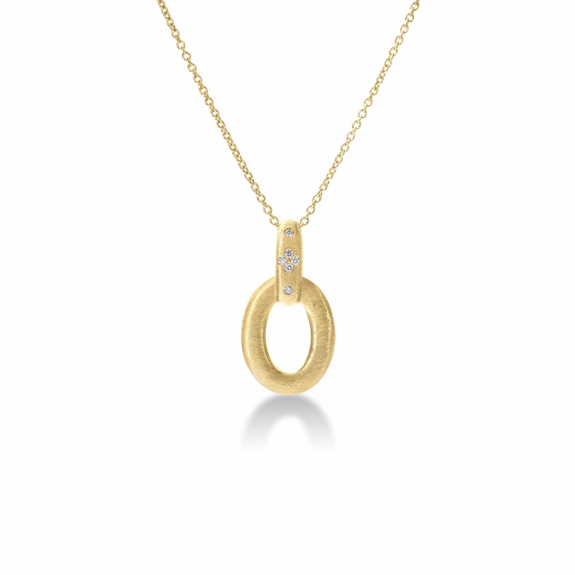 Roberto Coin 18K Yellow Gold Duchessa Small Diamond Oval Pendant Necklace