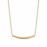 Sculpted Cable Bar Necklace 18K Yellow Gold, 2.7mm