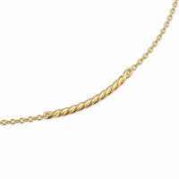 Sculpted Cable Bar Necklace 18K Yellow Gold, 2.7mm