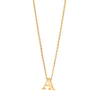 14K Yellow Gold Initial "A" Pendant Necklace