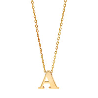 14K Yellow Gold Initial "A" Pendant Necklace