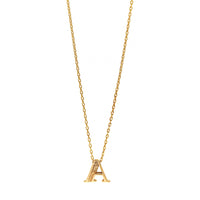 14K Yellow Gold Initial "A" Pendant Necklace
