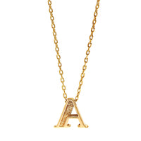 14K Yellow Gold Initial "A" Pendant Necklace