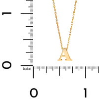 14K Yellow Gold Initial "A" Pendant Necklace