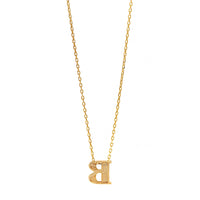 14K Yellow Gold Initial "B" Pendant Necklace