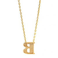 14K Yellow Gold Initial "B" Pendant Necklace