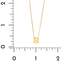 14K Yellow Gold Initial "B" Pendant Necklace