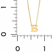 14K Yellow Gold Initial "B" Pendant Necklace