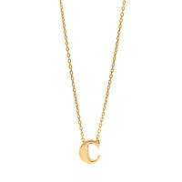 14K Yellow Gold Initial "C" Pendant Necklace