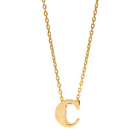 14K Yellow Gold Initial "C" Pendant Necklace
