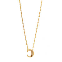 14K Yellow Gold Initial "C" Pendant Necklace