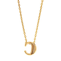 14K Yellow Gold Initial "C" Pendant Necklace