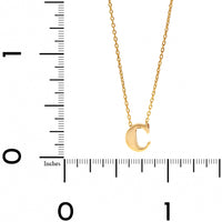 14K Yellow Gold Initial "C" Pendant Necklace