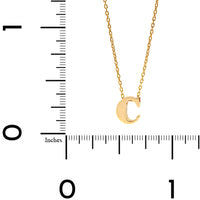 14K Yellow Gold Initial "C" Pendant Necklace