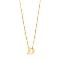 14K Yellow Gold Initial "D" Pendant Necklace